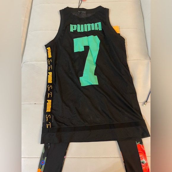 NWT Sue Tsai Puma black jersey d leggings coord matching set Small - Picture 9 of 9